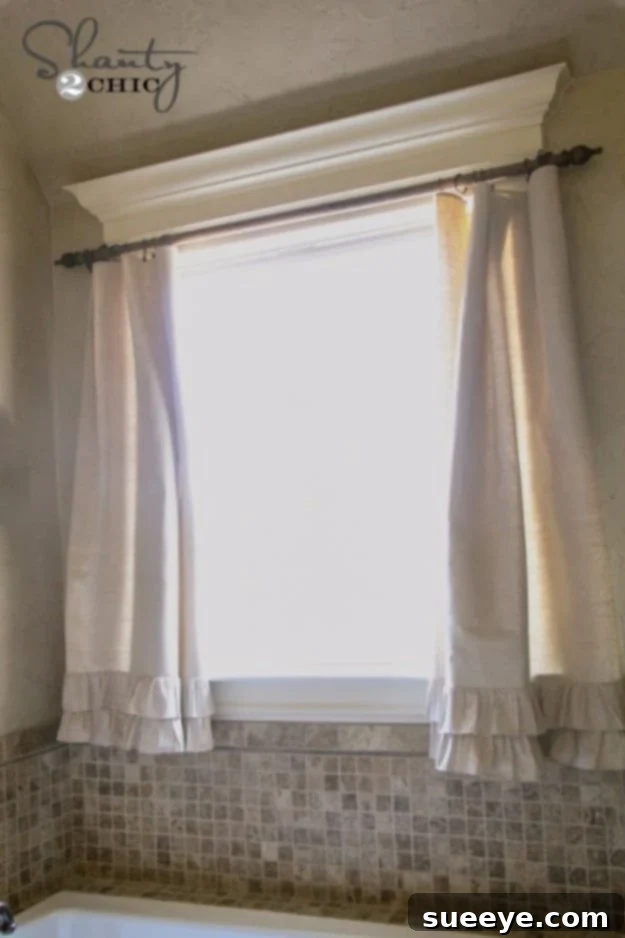DIY Ruffle Drop Cloth Curtains DIY Ruffle Drop Cloth Curtains for a soft, farmhouse-style window