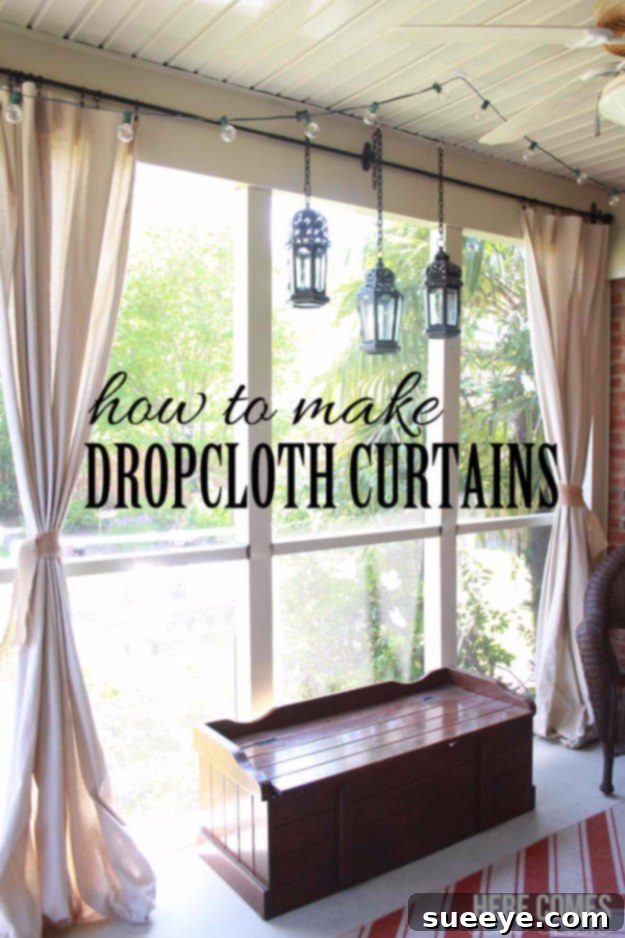 Drop Cloth Porch Curtains Drop Cloth Porch Curtains for outdoor privacy and style