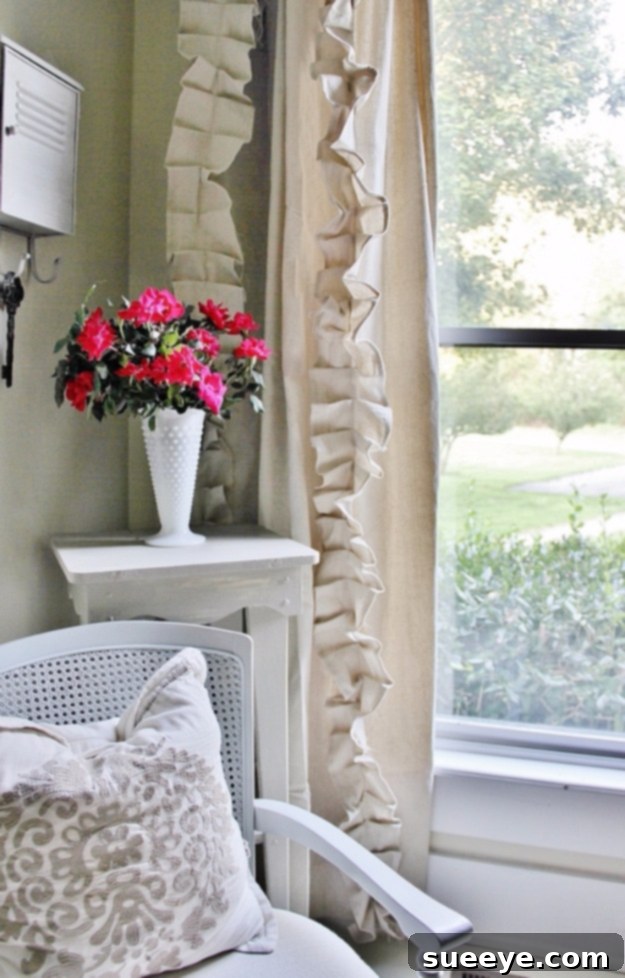 Ruffled Drop Cloth Curtains Ruffled Drop Cloth Curtains for a dreamy farmhouse chic look