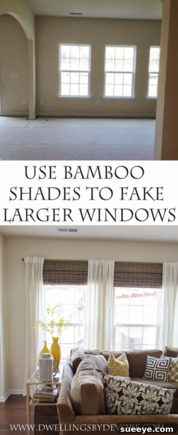 Bamboo Shades To Make The Room Larger Bamboo Shades to make the room visually larger and add natural texture