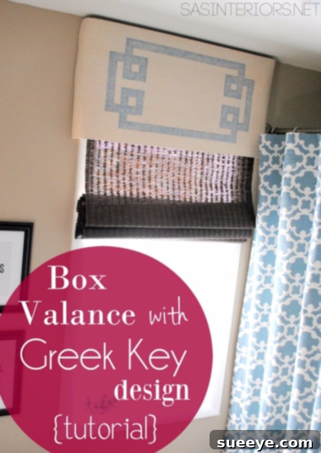 Box Valance with Greek Key Design DIY Box Valance with Greek Key Design for classic elegance