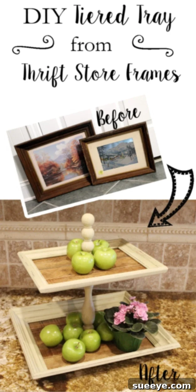 DIY tiered trays crafted from repurposed thrift store picture frames