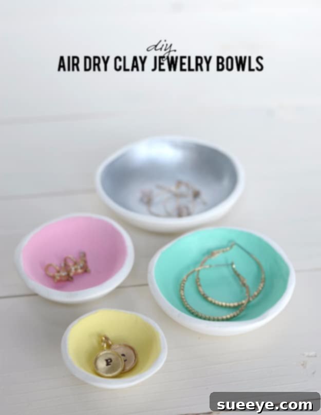 DIY air dry clay jewelry bowls for trinkets and rings