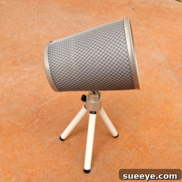 DIY designer spotlight lamp made from dollar store components