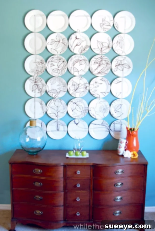 DIY Anthropologie-inspired plate art for unique wall decor