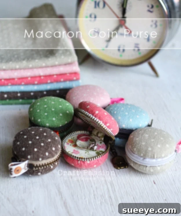 DIY adorable macaron-shaped coin purse for small change
