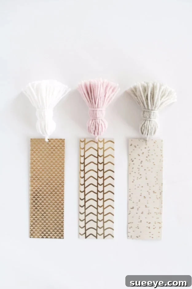DIY stylish chunky tassel bookmarks for avid readers