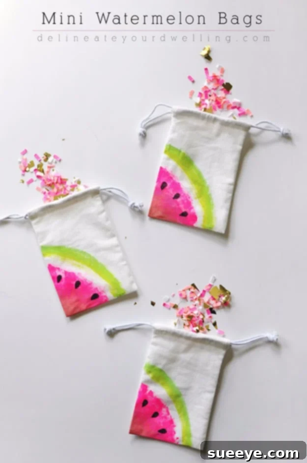 DIY whimsical mini watermelon bags for summer accessories