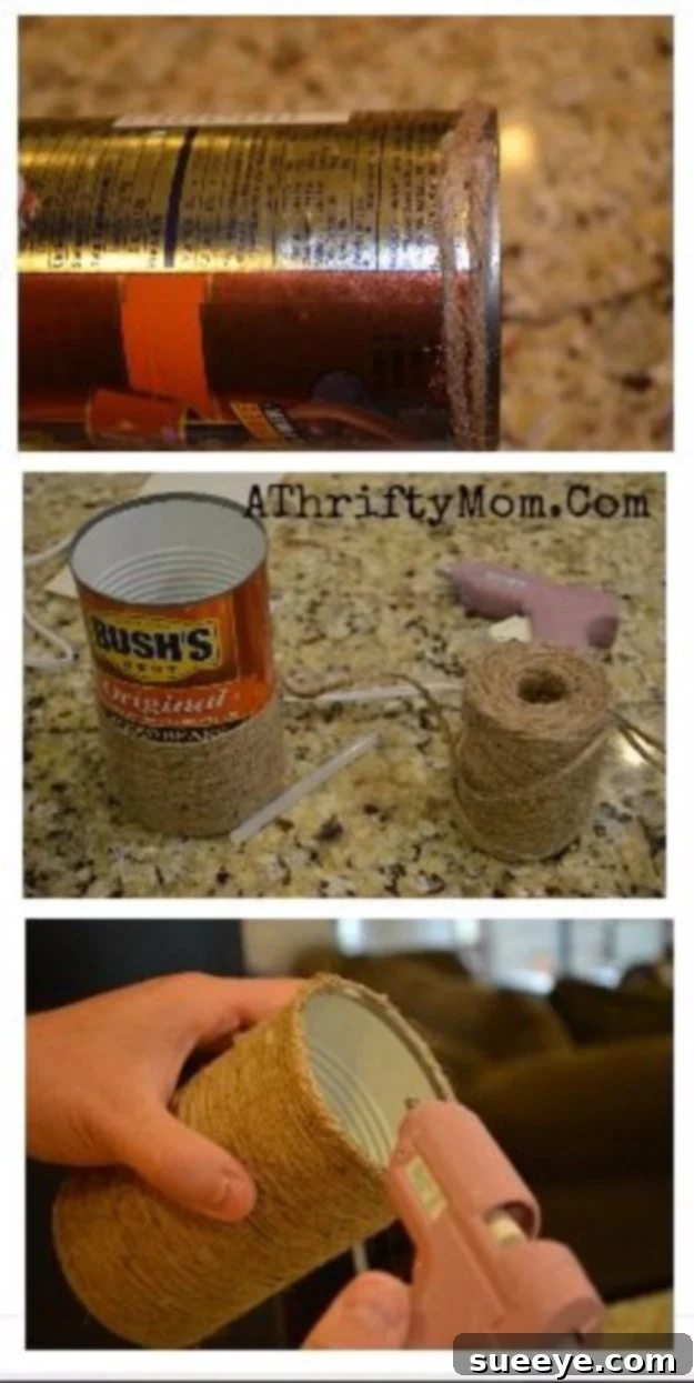 DIY rustic twine vase and fall bouquet for autumn decor