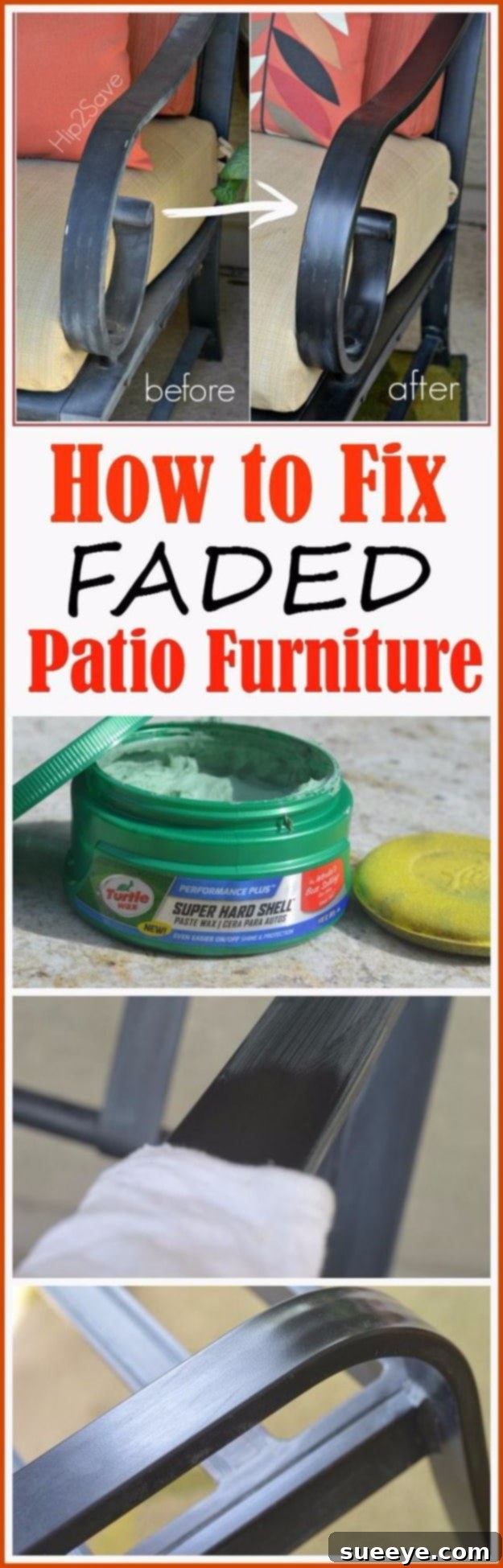 Restore Faded Patio Furniture DIY Creative DIY solution for fixing faded patio furniture using a common household item.