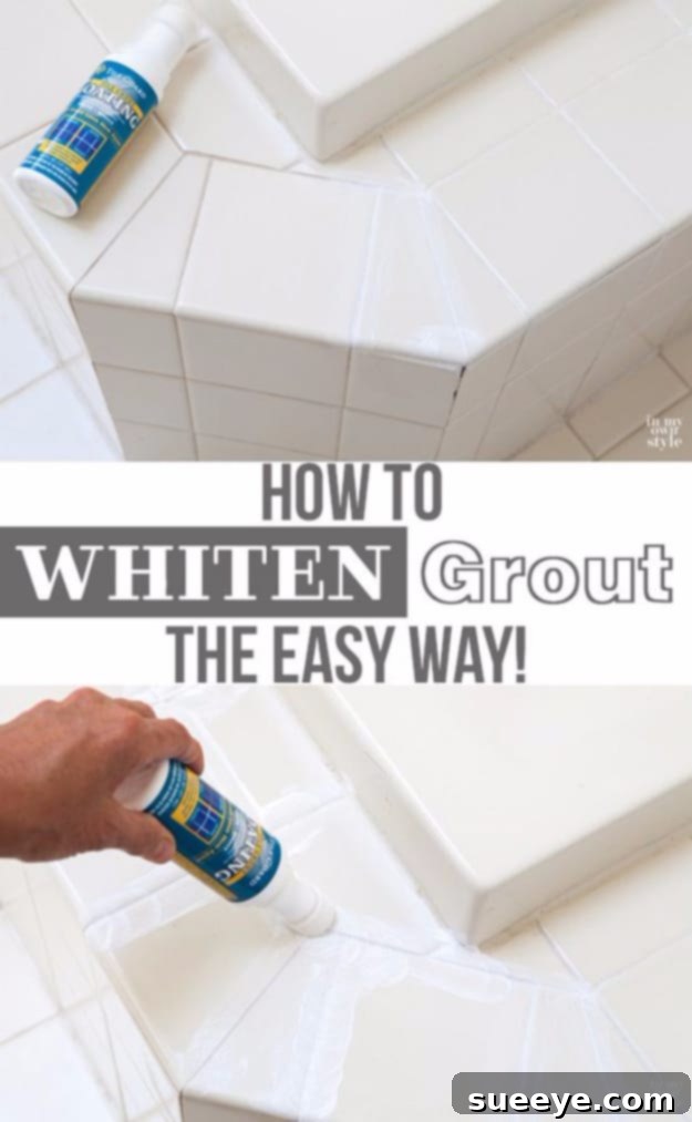 Whiten Tile Grout DIY Quick and easy DIY methods to whiten tile grout, revitalizing tiled surfaces.