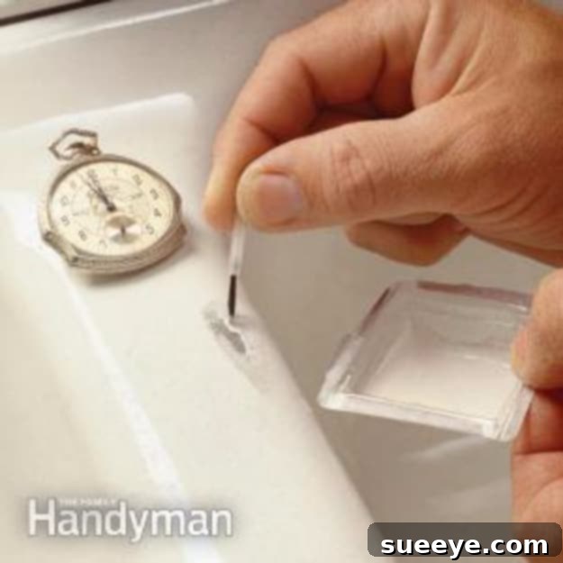 DIY Chipped Sink Repair Step-by-step guide on fixing a chipped sink, restoring its appearance and functionality.