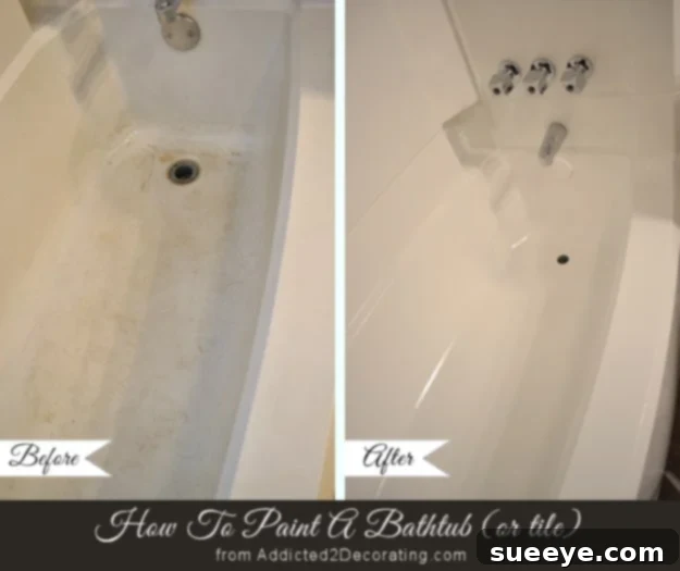 DIY Bathtub Painting Tutorial DIY guide for painting a bathtub, a cost-effective bathroom renovation project.
