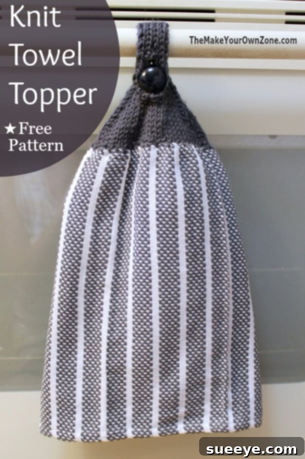 Decorative Knitted Towel Topper - Keep Towels Handy Functional Knitted Towel Topper for Kitchen and Bathroom