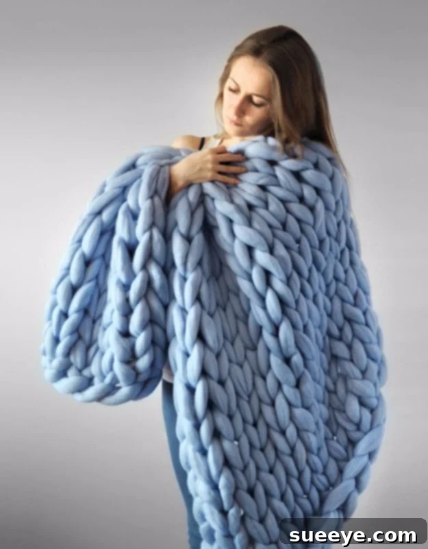 Incredibly Warm and Bulky Knit Blanket - Perfect for Extreme Coziness Ultimate Warmest and Bulkiest Knit Blanket for Winter