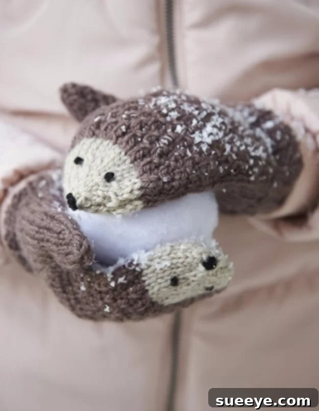 Playful Knit Hedgehog Mittens - Keep Little Hands Warm Cute DIY Knit Hedgehog Mittens for Kids