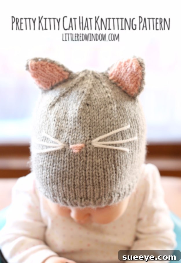 Cute Pretty Kitty Hat - Perfect for Little Cat Lovers Adorable Pretty Kitty Cat Knitted Hat for Kids