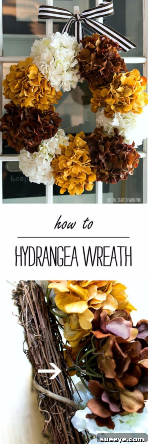 Elegant DIY Hydrangea Fall Wreath DIY Hydrangea Fall Wreath for Front Door Decor