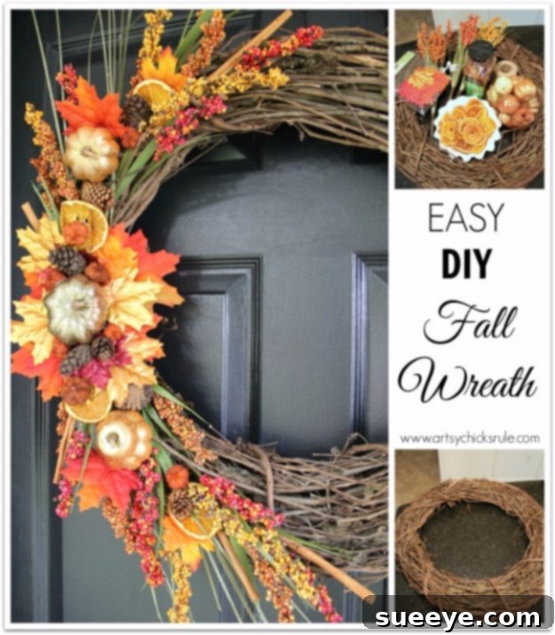 Quick & Easy Autumn Wreath Project Simple Easy DIY Fall Wreath Craft Idea