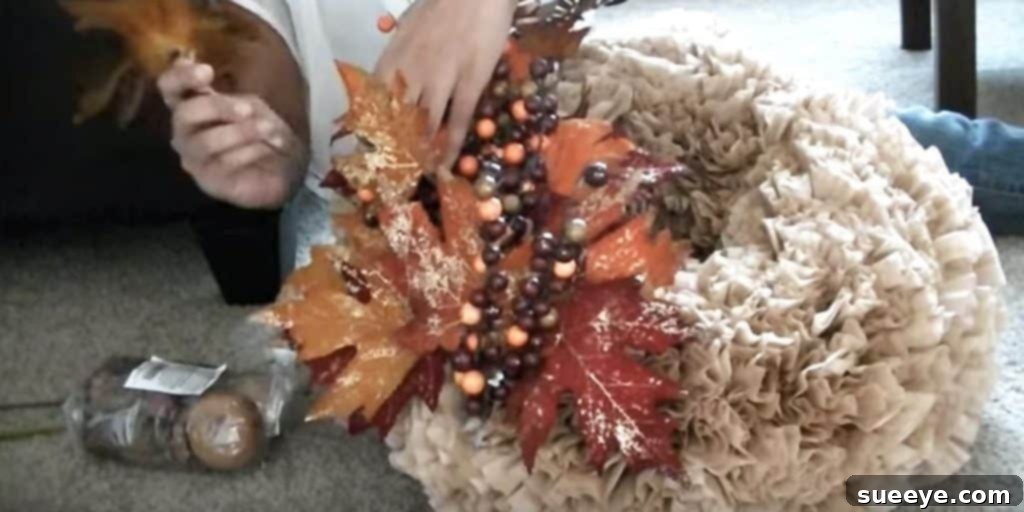 Handmade Coffee Filter Autumn Wreath DIY Coffee Filter Fall Wreath with Unique Texture