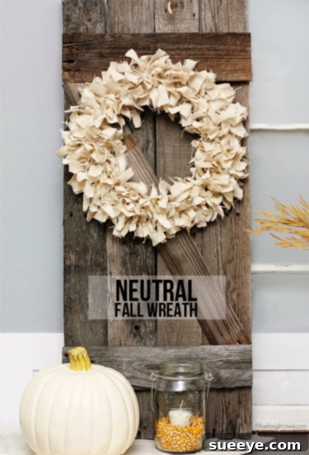 DIY Neutral Tone Autumn Wreath Elegant Neutral Fall Wreath for Modern Decor