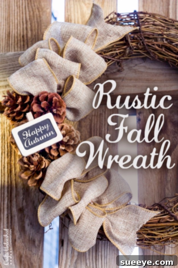 Handmade Rustic Fall Wreath Idea DIY Rustic Fall Wreath for Autumn Front Door