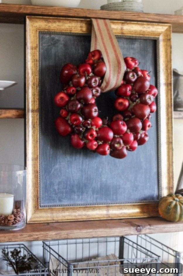 Handmade Apple Harvest Wreath DIY Apple Fall Wreath for Fresh Autumn Decor