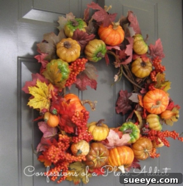 Upscale Pottery Barn Style Autumn Wreath DIY Pottery Barn Inspired Fall Wreath for Elegant Decor