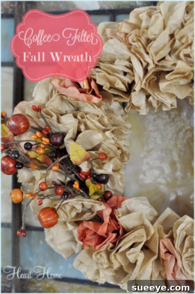 Creative Coffee Filter Autumn Wreath Project Handcrafted Coffee Filter Fall Wreath for Home Decor