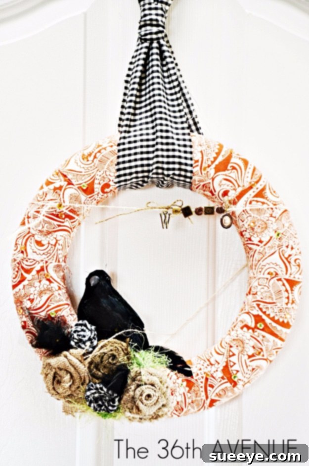 Handmade Fabric Autumn Wreath Tutorial DIY Fabric Fall Wreath for Cozy Autumn Decor