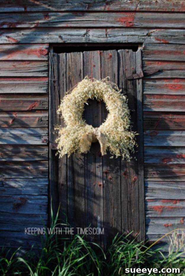 Harvest Inspired Whole Grain Wreath DIY Rustic Country Whole Grain Fall Wreath