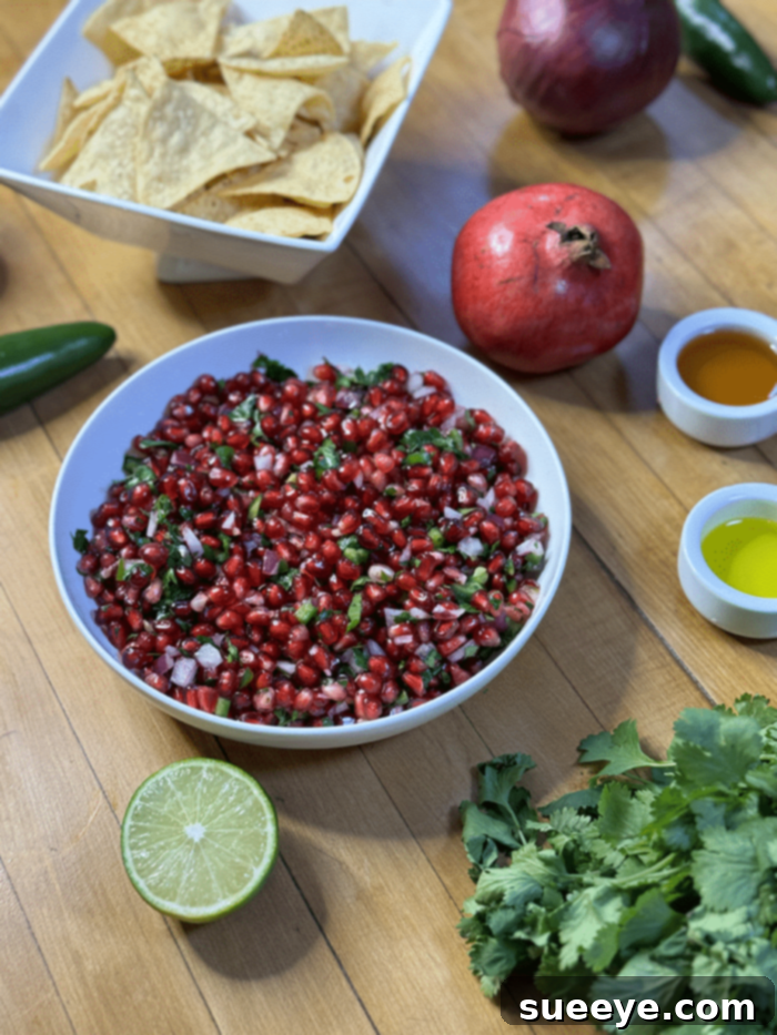 Tangy Pomegranate Salsa 2 Pomegranate Salsa | Easy and Quick Healthy Appetizer Idea or Fruit Salad Snack