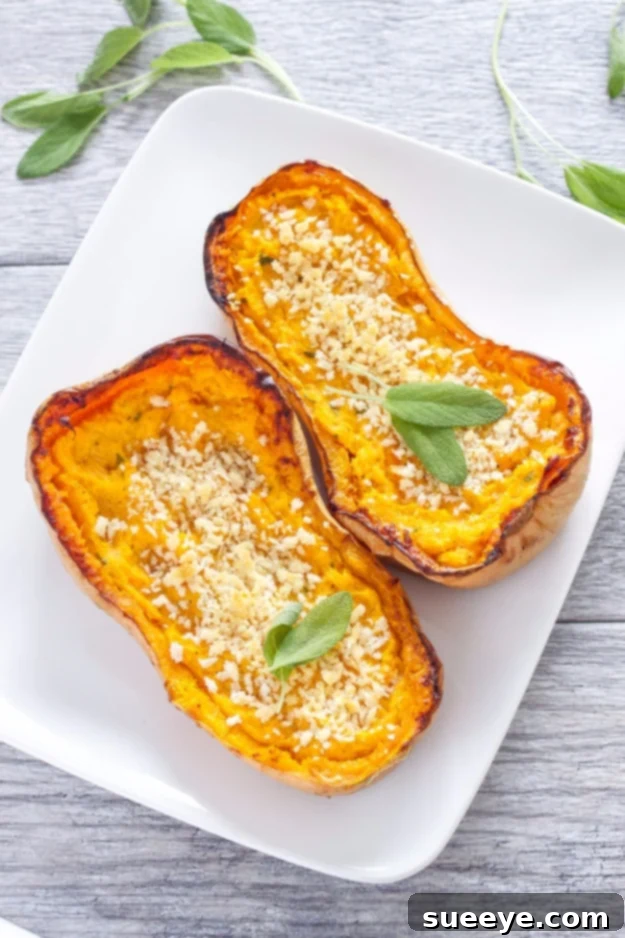 Twice Baked Butternut Squash - Best Quick And Easy Fall Recipe Idea Delicious Twice Baked Butternut Squash with a cheesy topping, perfect for a cozy fall meal or side dish.
