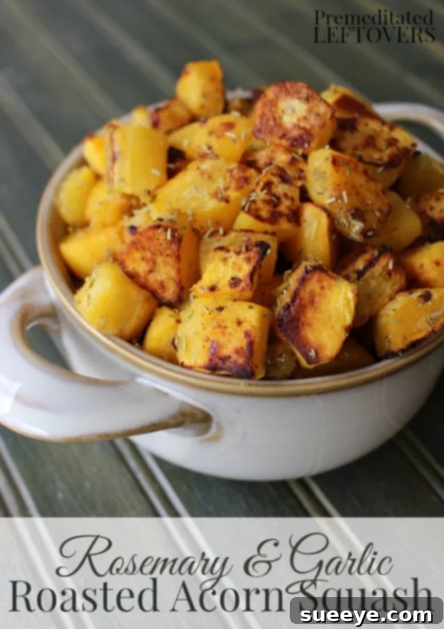 Rosemary and Garlic Roasted Acorn Squash - Easy Side Fragrant Rosemary and Garlic Roasted Acorn Squash, a simple yet flavorful fall side dish.