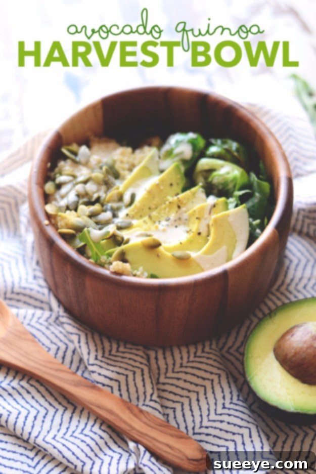 Avocado Quinoa Harvest Bowl - Healthy Fall Meal Healthy and colorful Avocado Quinoa Harvest Bowl, packed with nutritious fall ingredients.