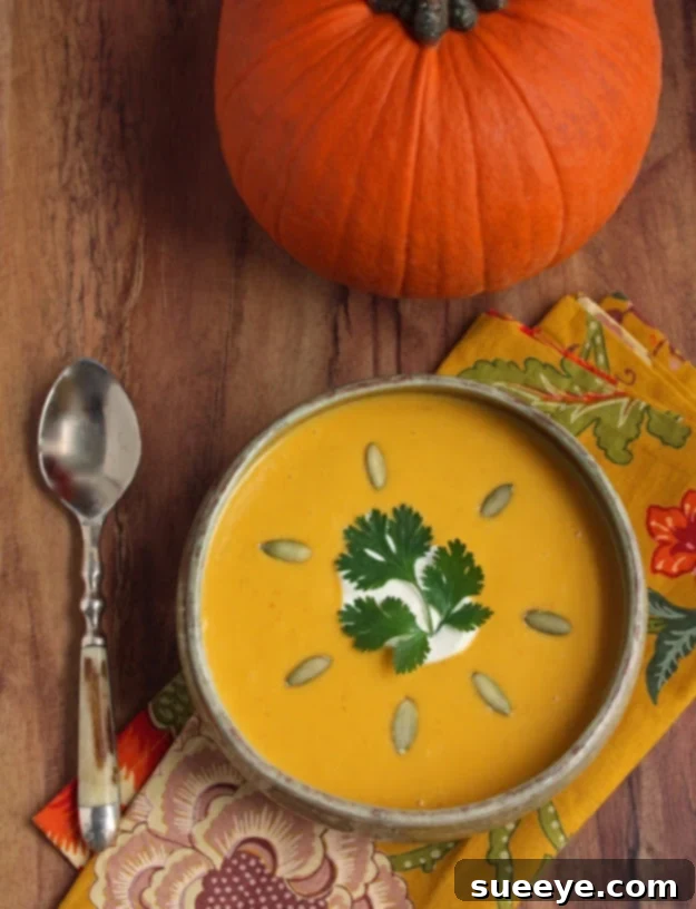 Pumpkin Chipotle Soup - Easy Fall Soup Recipe Hearty Pumpkin Chipotle Soup, a festive and spicy fall soup perfect for Thanksgiving or cold weather.