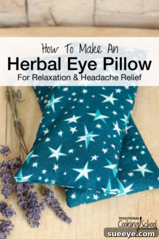 Gift relaxation with a DIY herbal eye pillow, perfect for headache relief. Relaxing DIY Herbal Eye Pillow for Stress Relief