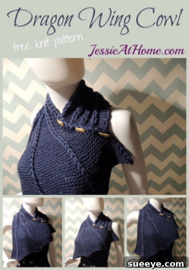 Knit a unique dragon wing cowl for a stylish and cozy handmade gift. Fashionable Knit Dragon Wing Cowl Accessory