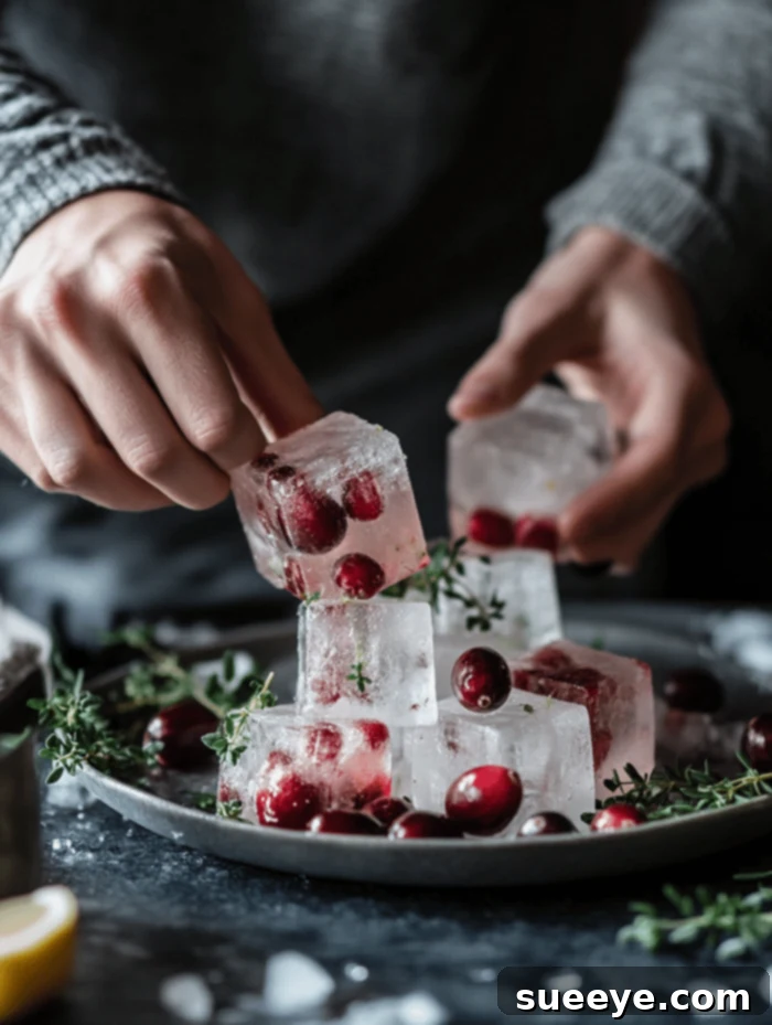 Mastering Holiday Meals: Cook Stress-Free 3 Make Flavorful and Colorful Ice Cubers With Fruit and Herbs - Holiday and Thanksgiving Cooking Tips