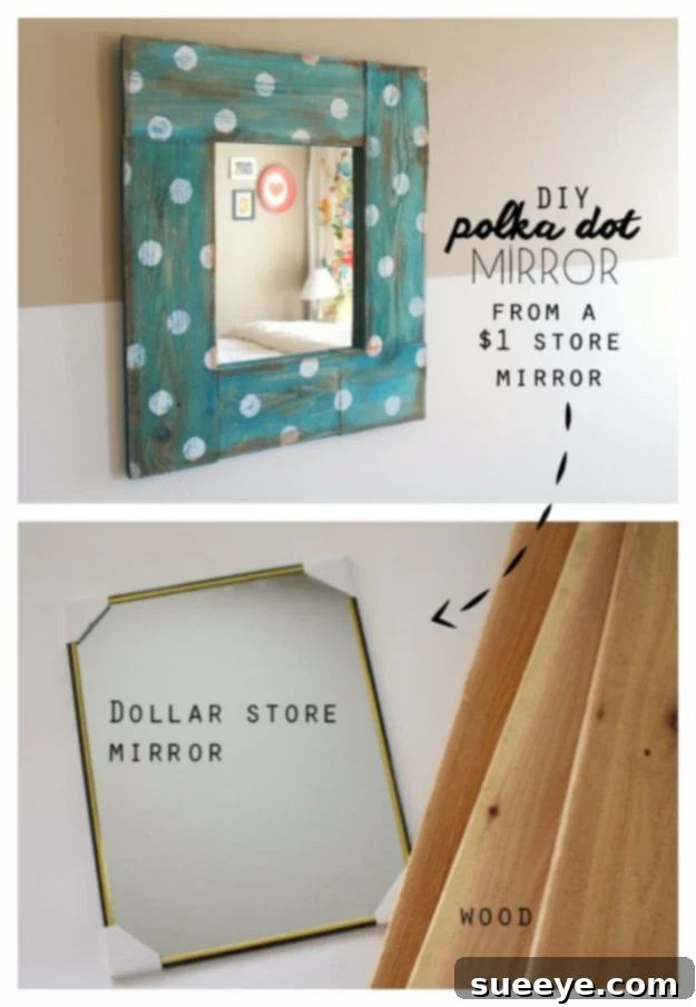 Easy Dollar Store Crafts - Polka Dot Mirror - Quick And Cheap Crafts To Make, Dollar Store Craft Ideas To Make And Sell, Cute Dollar Store Do It Yourself Projects, Cheap Craft Ideas, Dollar store Decor, Easy Dollar Store Crafts - Polka Dot Mirror - Quick And Cheap Crafts To Make, Dollar Store Craft Ideas To Make And Sell, Cute Dollar Store Do It Yourself Projects, Cheap Craft Ideas, Dollar store Decor,