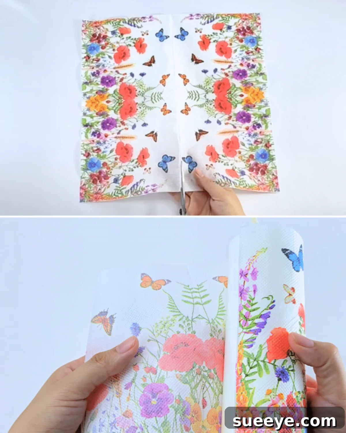 Effortless Napkin Paper Candle Making 3 Simple Candle Gift Wrapping Tutorial - Cutting and placing the napkin design onto the candle