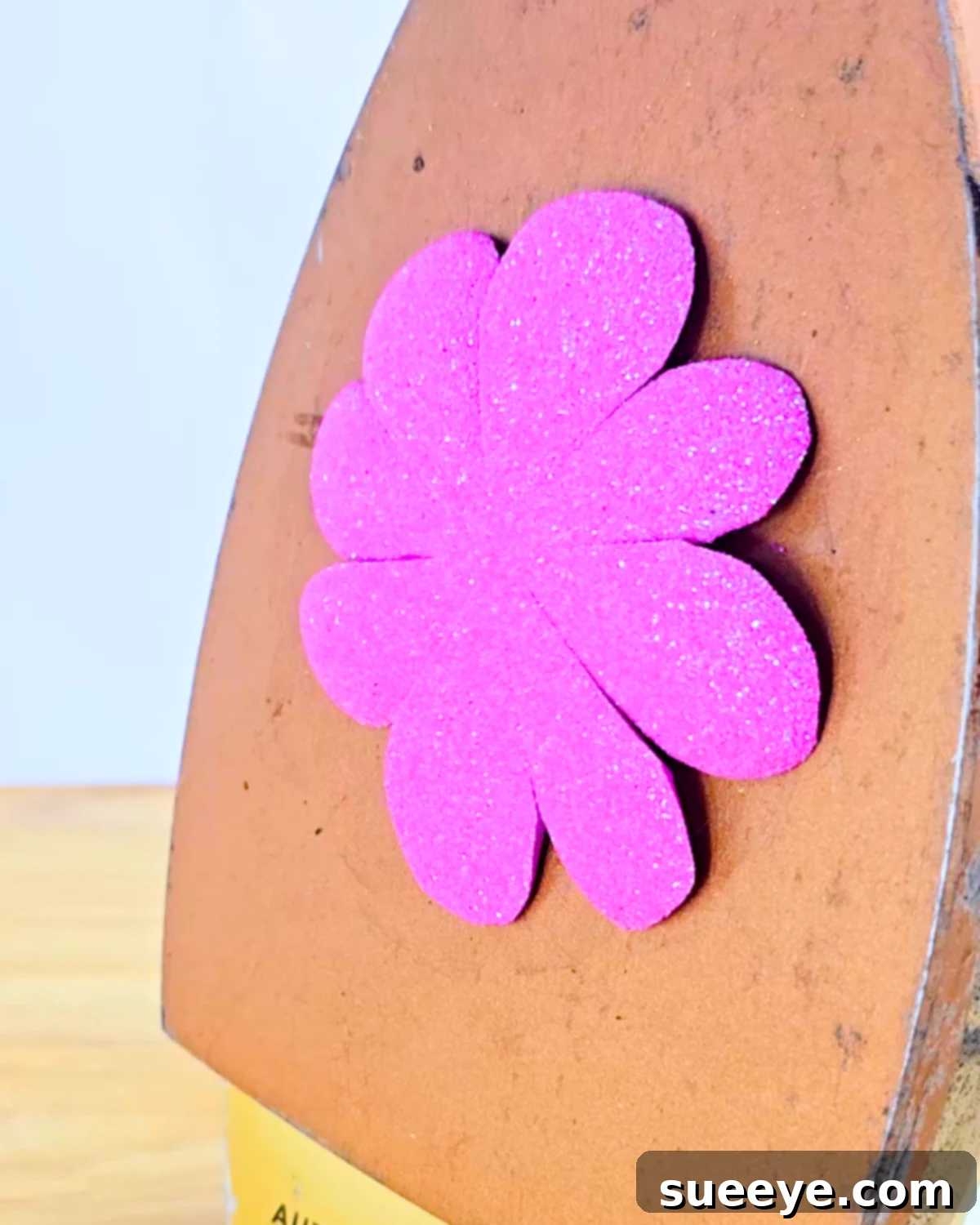 Glitter Foam Flower Craft 6 DIY Glitter Foam Flowers Step 5 Iron Shaping