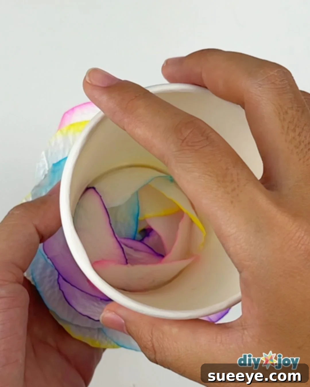 Paper flower using a cup