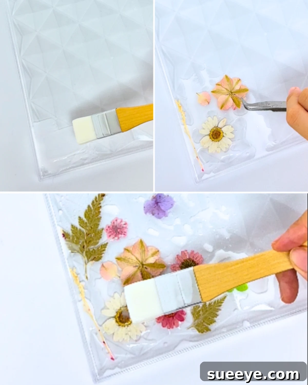 How to Make Ferrero Rocher Jewelry Box: Decorating the lid with pressed flowers