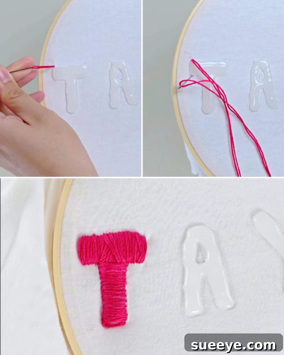 Effortless T-Shirt Name Stitching Shortcut 4 Easy DIY Name Embroidered T-Shirts - Step 3: Start Embroidering
