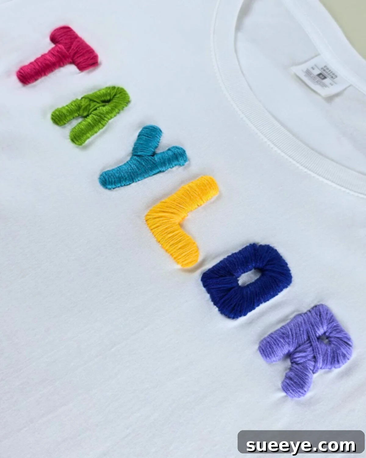 Effortless T-Shirt Name Stitching Shortcut 5 Step-by-Step T-Shirt Name Embroidery - Step 4: Complete Letters