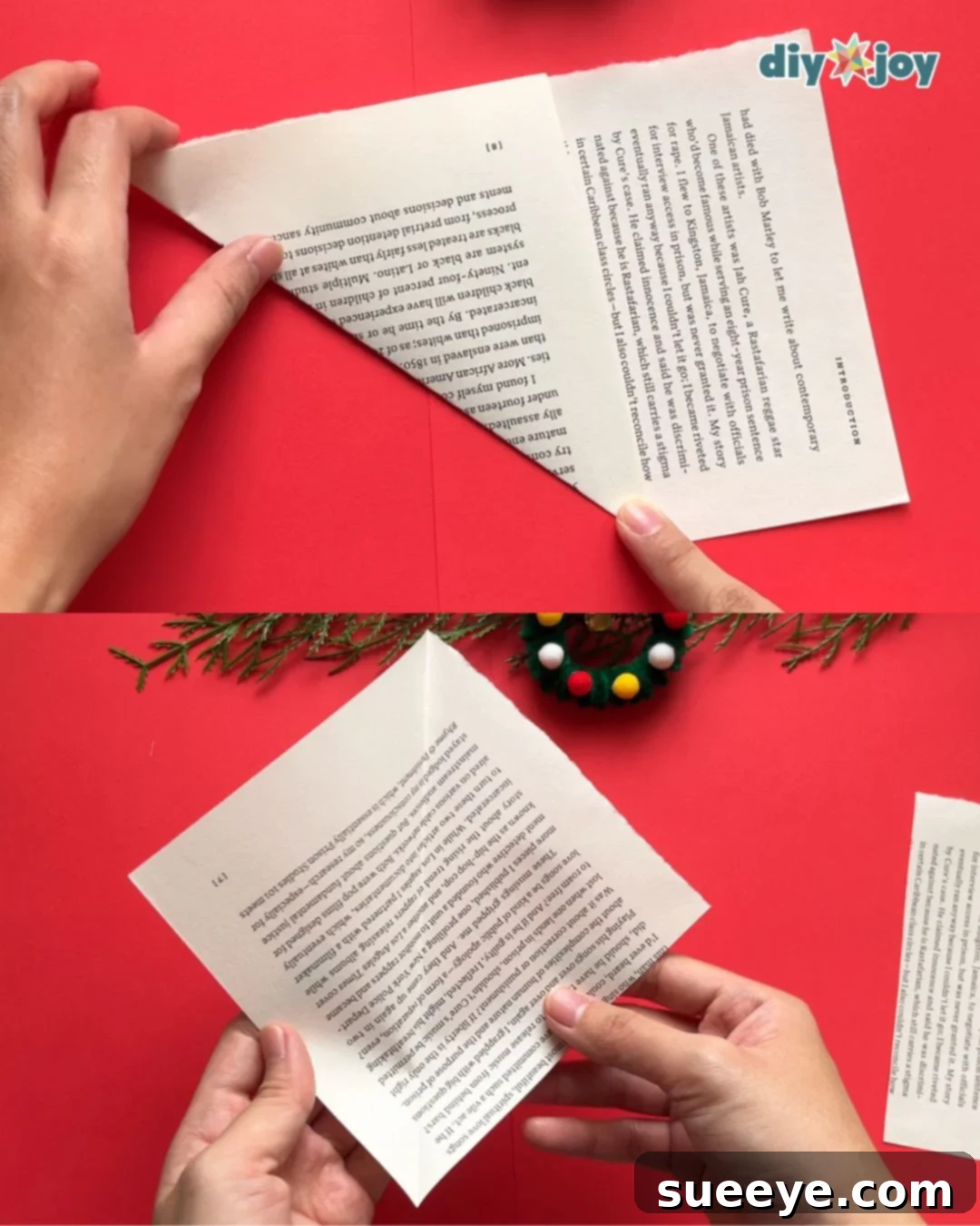 Paper star making step 1: creating a square