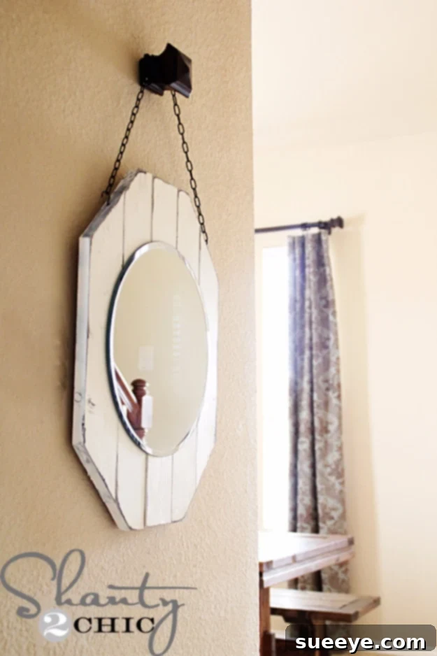 DIY Board Mirror - Sturdy & Stylish DIY board mirror with a robust wooden frame for various decor styles