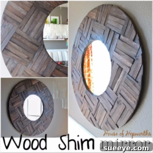 Wood Shim Mirror - Textured Art DIY wood shim mirror, creating a textured and dimensional frame