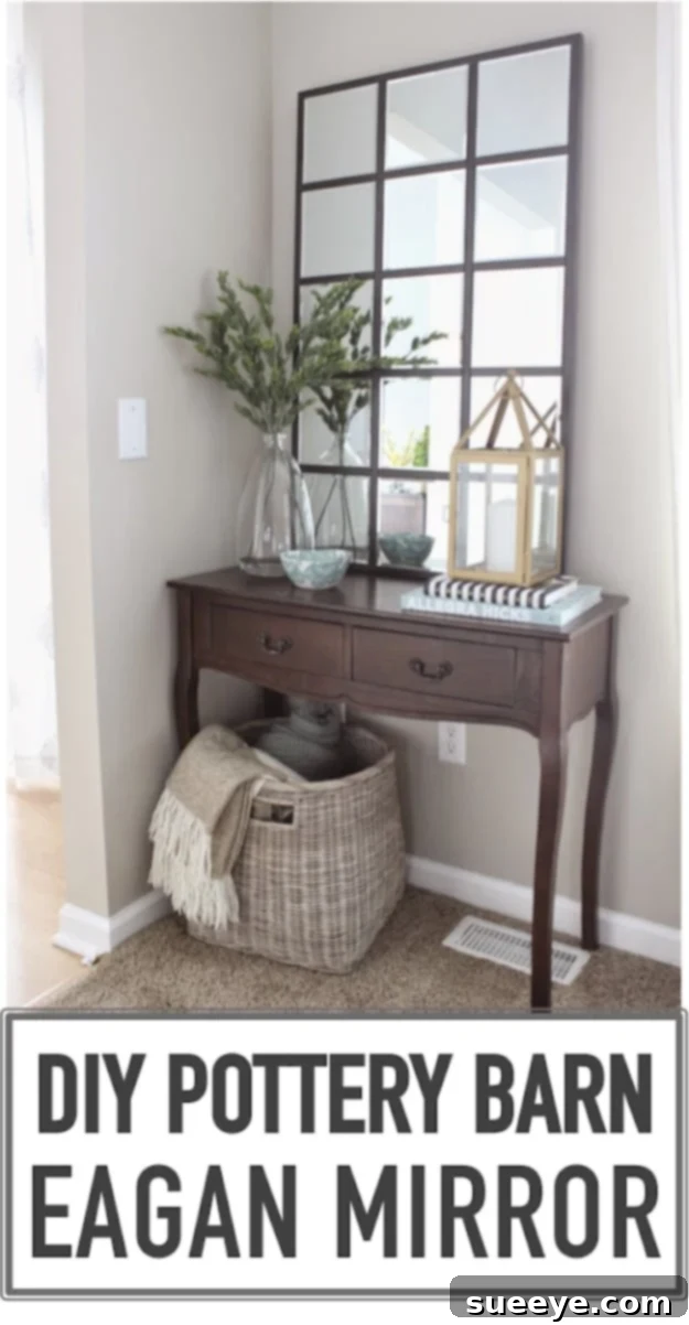 DIY Pottery Barn Eagan Mirror - Rustic Grandeur DIY Pottery Barn Eagan mirror, a robust rustic-industrial style replica